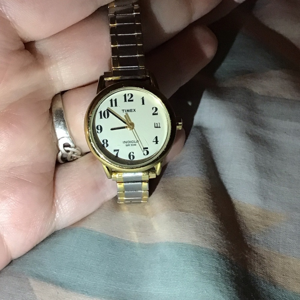 Timex gold and silver watch